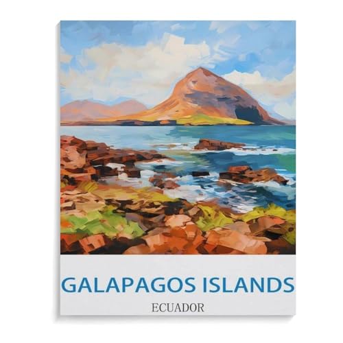 BEAYODKP Galapagos, Ecuador,nach Zahlen für Erwachsene, DIY-Malen-nach-Zahlen-Kits für Kinder, Anfänger, Rahmenlose Leinwand(40x50cm-K98 von BEAYODKP