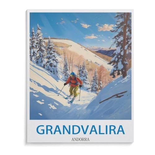 BEAYODKP Grandvalira,Malen nach Zahlen Set für Erwachsene Kinder Anfänger selber auf Leinwand malen nach Zahlen zur Heimdekoration(20x30cm-M100 von BEAYODKP