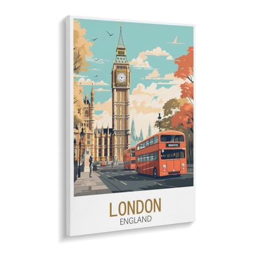 BEAYODKP London England，Malen nach Zahlen Set für Erwachsene Kinder Anfänger selber auf Leinwand malen nach Zahlen zur Heimdekoration(20x30cm-V60 von BEAYODKP