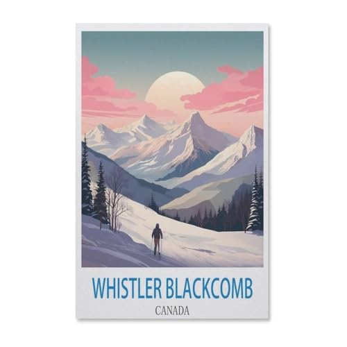 BEAYODKP Malen Nach Zahlen，Whistler Blackcomb Kanada Poster，Malen Nach Zahlen Erwachsene Anfänger Kinder DIY Ölgemälde auf Leinwand Geschenk Malen Nach Zahlen Kits（40x50cm）-G52 von BEAYODKP