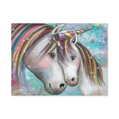 BEAYODKP Malen Nach Zahlen Erwachsene，Bunt Verträumt Einhorn Tiere，Malen Nach Zahlen Mit Pinseln und Acrylfarbe,DIY Set Basteln Erwachsene mit Pinseln und Acrylfarben für Home Decor（50x60cm）-E7 von BEAYODKP