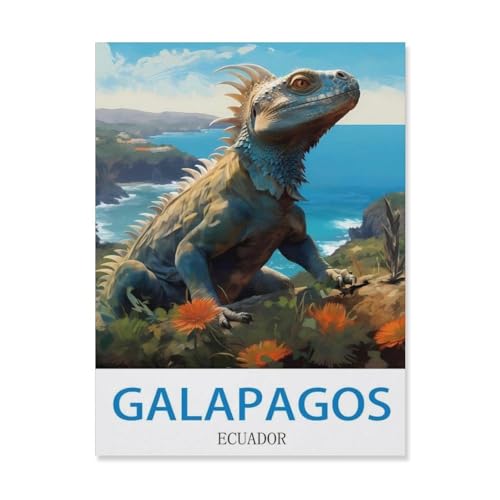 BEAYODKP Malen Nach Zahlen Erwachsene，Galapagos, Ecuador，DIY Handgemalt Ölgemälde Kit für Anfänger und Erwachsene,kreatives Geschenk, Home Deko（20x30cm）-Q81 von BEAYODKP