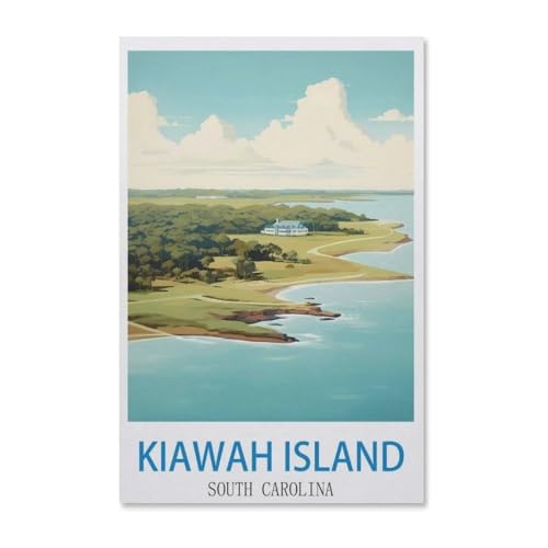 BEAYODKP Malen Nach Zahlen Erwachsene，Kiawah Island-Insel South Carolina，Malen Nach Zahlen Mit Pinseln und Acrylfarbe,DIY Set Basteln Erwachsene mit Pinseln und Acrylfarben für Home Decor（30x40cm）-G7 von BEAYODKP