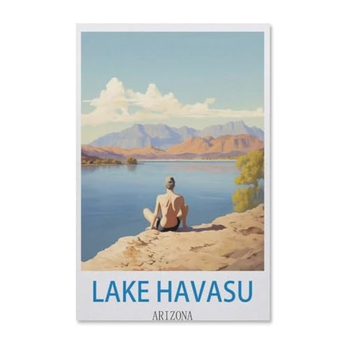 BEAYODKP Malen Nach Zahlen Erwachsene，Lake Havasu, Arizona，Malen Nach Zahlen Mit Pinseln und Acrylfarbe,DIY Set Basteln Erwachsene mit Pinseln und Acrylfarben für Home Decor（50x60cm）-F47 von BEAYODKP