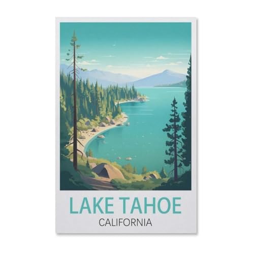 BEAYODKP Malen Nach Zahlen Erwachsene，Lake Tahoe Kalifornien，Malen Nach Zahlen Mit Pinseln und Acrylfarbe,DIY Set Basteln Erwachsene mit Pinseln und Acrylfarben für Home Decor(30x40cm)-AB47 von BEAYODKP