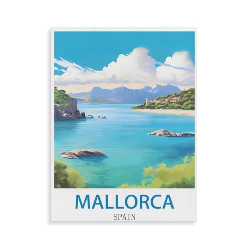 BEAYODKP Malen Nach Zahlen Erwachsene,Mallorca, Spanien,Malen Nach Zahlen Mit Pinseln und Acrylfarbe,DIY Set Basteln Erwachsene mit Pinseln und Acrylfarben für Home Decor(20x30cm-O7 von BEAYODKP