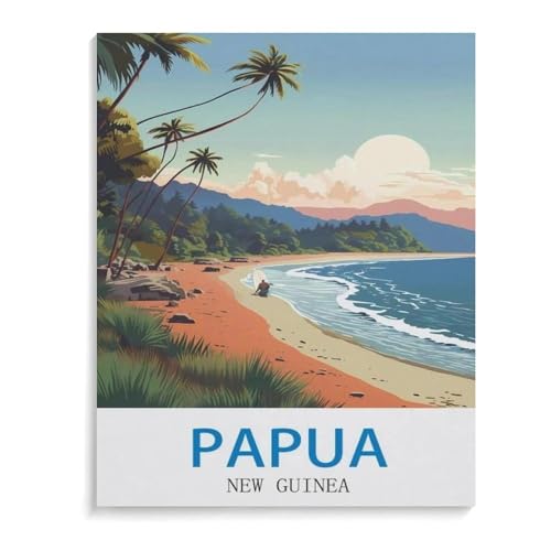 BEAYODKP Malen Nach Zahlen Erwachsene，Papua-Neuguinea，Malen Nach Zahlen Mit Pinseln und Acrylfarbe,DIY Set Basteln Erwachsene mit Pinseln und Acrylfarben für Home Decor（50x60cm）-J87 von BEAYODKP