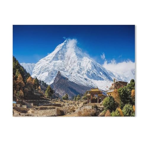 BEAYODKP Malen Nach Zahlen Erwachsene,Spektakuläre Aussicht auf den Berg Manaslu, Himalaya, Nepal,DIY Handgemalt Ölgemälde Kit für Anfänger und Erwachsene,kreatives Geschenk, Home Deko（40x50cm）-641 von BEAYODKP