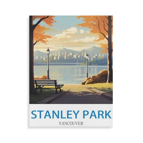 BEAYODKP Malen Nach Zahlen Erwachsene,Stanley Park Vancouver,Malen Nach Zahlen Mit Pinseln und Acrylfarbe,DIY Set Basteln Erwachsene mit Pinseln und Acrylfarben für Home Decor(50x60cm-N47 von BEAYODKP