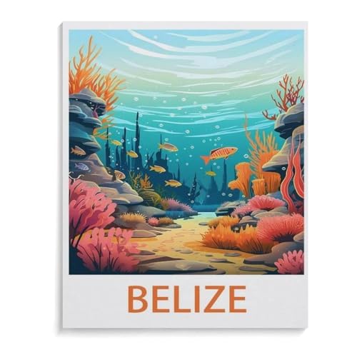 BEAYODKP Malen Nach Zahlen Erwachsene Kinder,Belize,Leinen Segeltuch, DIY Ölgemälde Weihnachten Geschenke Ohne Rahmen Wand Kunst Hauptdekoration(40x50cm-K42 von BEAYODKP