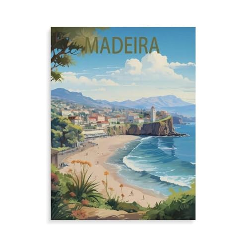 BEAYODKP Malen Nach Zahlen Erwachsene und Kinder,Madeira Portugal See,DIY Malen Nach Zahlen, mit Pinseln Malerei Kits Erwachsene Kunsthandwerk für Zuhause(30x40cm-N23 von BEAYODKP