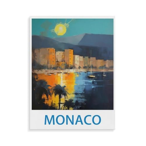 BEAYODKP Malen Nach Zahlen Erwachsene und Kinder,Monaco,DIY Malen Nach Zahlen, mit Pinseln Malerei Kits Erwachsene Kunsthandwerk für Zuhause(20x30cm-N43 von BEAYODKP