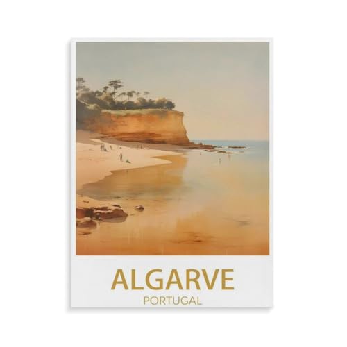 BEAYODKP Malen nach Zahlen,Algarve Portugal, Strand,diy malen nach zahlen erwachsene landsch Mit Pinsel und Acrylfarbe Kits Theme Digital Home Wall Artwork(20x30cm-O86 von BEAYODKP