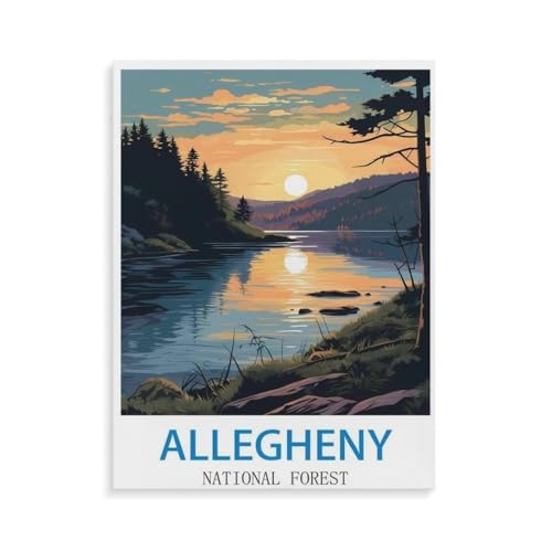 BEAYODKP Malen nach Zahlen,Allegheny National Forest,diy malen nach zahlen erwachsene landsch Mit Pinsel und Acrylfarbe Kits Theme Digital Home Wall Artwork(30x40cm-O46 von BEAYODKP