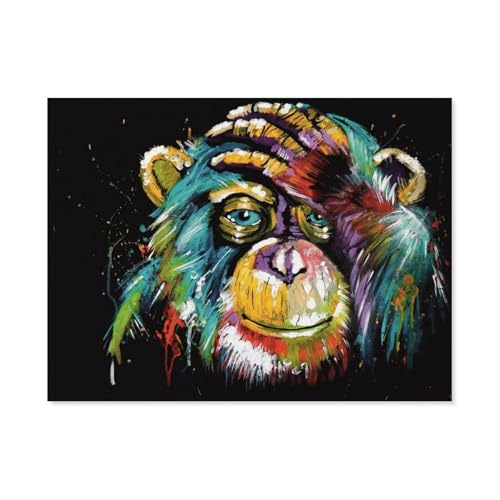 BEAYODKP Malen nach Zahlen，Bunter Orang-Utan AFFE，diy malen nach zahlen erwachsene landsch Mit Pinsel und Acrylfarbe Kits Theme Digital Home Wall Artwork（50x60cm） 19.6x23.6 pouces-G86 von BEAYODKP