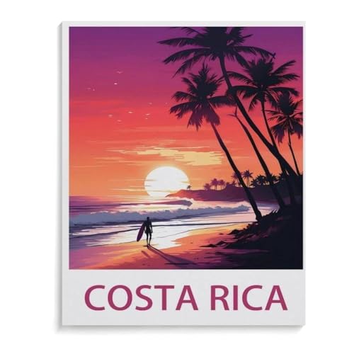 BEAYODKP Malen nach Zahlen，Costa Rica，diy malen nach zahlen erwachsene landsch Mit Pinsel und Acrylfarbe Kits Theme Digital Home Wall Artwork（20x30cm）-J86 von BEAYODKP