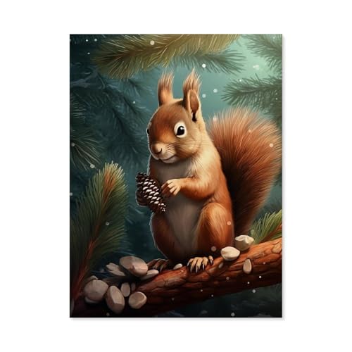 BEAYODKP Malen nach Zahlen，Eichhörnchen, Tier，diy malen nach zahlen erwachsene landsch Mit Pinsel und Acrylfarbe Kits Theme Digital Home Wall Artwork（50x60cm） 19.6x23.6 pouces-C26 von BEAYODKP