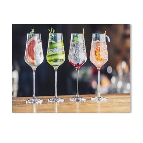 BEAYODKP Malen nach Zahlen,Fünf Verschiedene Gin-Tonic-Cocktails,diy malen nach zahlen erwachsene landsch Mit Pinsel und Acrylfarbe Kits Theme Digital Home Wall Artwork（50x60cm） 19.6x23.6 Zoll-226 von BEAYODKP