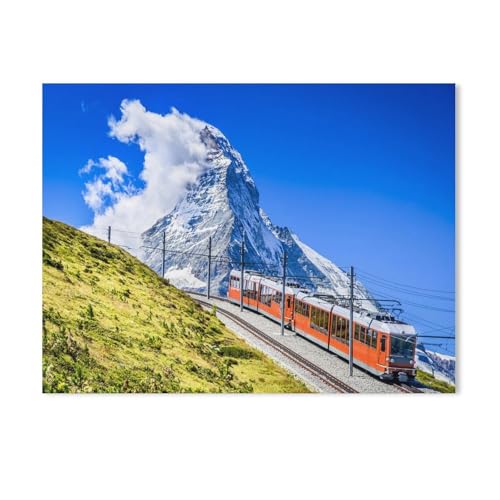 BEAYODKP Malen nach Zahlen,Gornergratbahn am Matterhorn, Schweiz,DIY Set für Kinder Erwachsene Leinwand Acrylgemälde Kunsthandwerk Zuhause bunte（20x30cm） 7.8x11.8 Zoll-773 von BEAYODKP