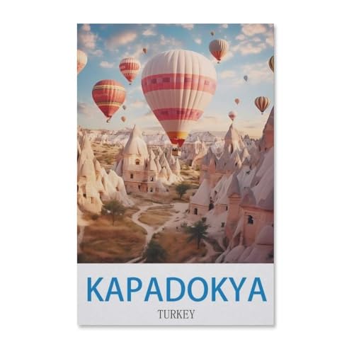 BEAYODKP Malen nach Zahlen，Kapadokya Vintage Reiseplakat Türkiye，diy malen nach zahlen erwachsene landsch Mit Pinsel und Acrylfarbe Kits Theme Digital Home Wall Artwork（30x40cm）-G26 von BEAYODKP