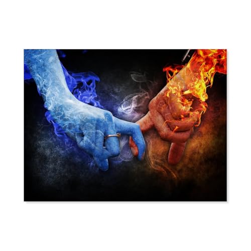 BEAYODKP Malen nach Zahlen，Liebe zu Eis und Feuer，diy malen nach zahlen erwachsene landsch Mit Pinsel und Acrylfarbe Kits Theme Digital Home Wall Artwork（50x60cm） 19.6x23.6 pouces-I26 von BEAYODKP