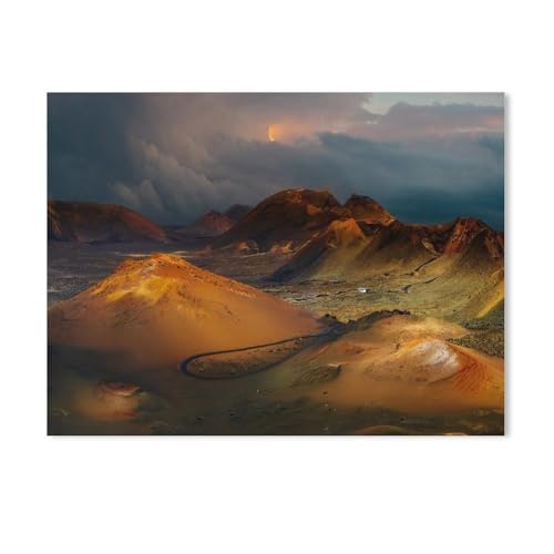 BEAYODKP Malen nach Zahlen,Nationalpark zum Schutz der Landschaft, Timanfaya, Lanzarote, Spanien,diy malen nach zahlen Mit Pinsel und Acrylfarbe Kits Theme Digital Home Wall Artwork（30x40cm）-686 von BEAYODKP