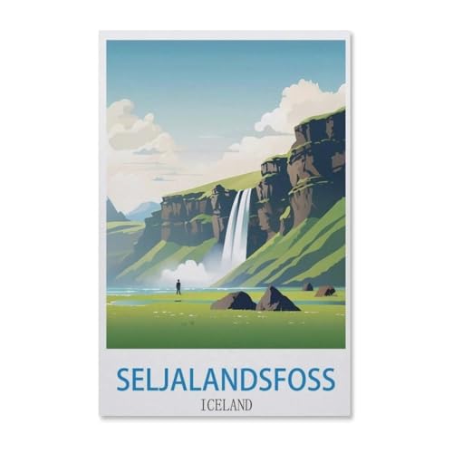 BEAYODKP Malen nach Zahlen，Seljalandsfoss，diy malen nach zahlen erwachsene landsch Mit Pinsel und Acrylfarbe Kits Theme Digital Home Wall Artwork（40x50cm）-F6 von BEAYODKP