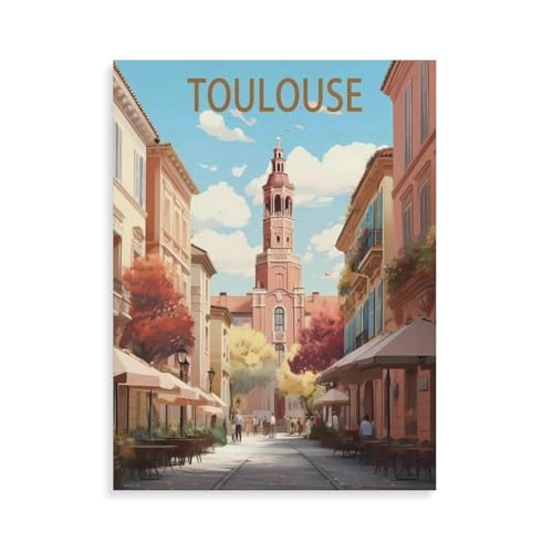 BEAYODKP Malen nach Zahlen,Toulouse, Frankreich,diy malen nach zahlen erwachsene landsch Mit Pinsel und Acrylfarbe Kits Theme Digital Home Wall Artwork(20x30cm-O6 von BEAYODKP