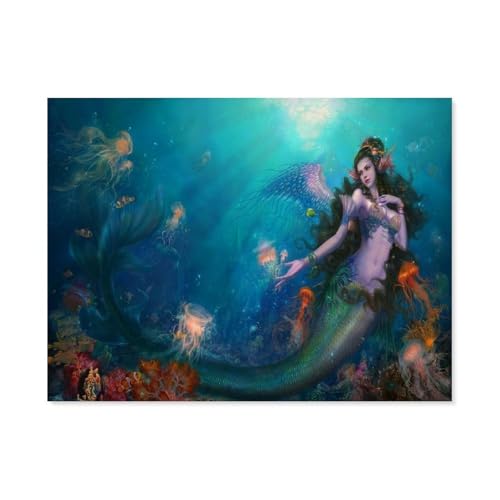 BEAYODKP Malen nach Zahlen，Unterwasser-Meerjungfrau Medusa，diy malen nach zahlen erwachsene landsch Mit Pinsel und Acrylfarbe Kits Theme Digital Home Wall Artwork（50x60cm） 19.6x23.6 pouces-J26 von BEAYODKP