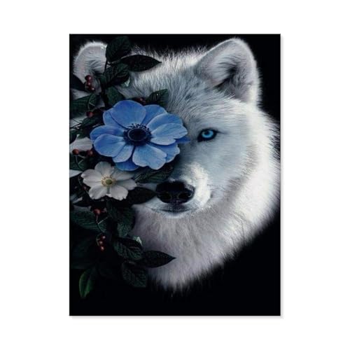 BEAYODKP Malen nach Zahlen，Wolf，diy malen nach zahlen erwachsene landsch Mit Pinsel und Acrylfarbe Kits Theme Digital Home Wall Artwork（50x60cm） 19.6x23.6 pouces-F86 von BEAYODKP