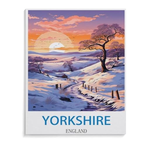 BEAYODKP Malen nach Zahlen,Yorkshire England,diy malen nach zahlen erwachsene landsch Mit Pinsel und Acrylfarbe Kits Theme Digital Home Wall Artwork(20x30cm-K26 von BEAYODKP