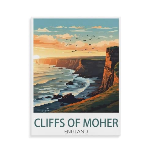 BEAYODKP Malen nach Zahlen Kits，Cliffs of Moher Irland，DIY Acrylmalerei nach Zahlen für Kinder & Erwachsene & Anfänger（30x40cm）-P50 von BEAYODKP