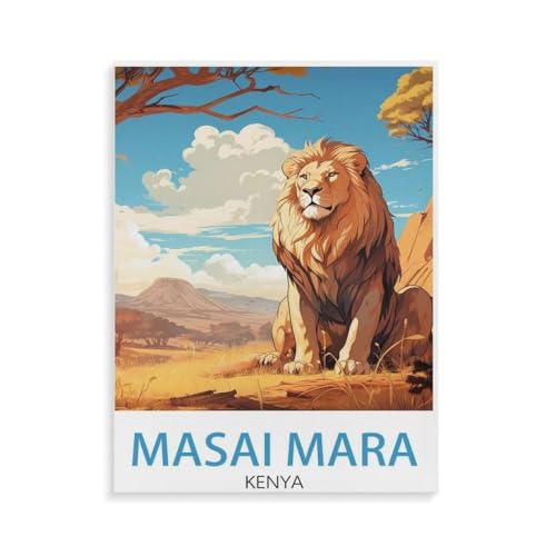 BEAYODKP Malen nach Zahlen Kits,Masai Mara Kenia,DIY Acrylmalerei nach Zahlen für Kinder & Erwachsene & Anfänger(40x50cm-N30 von BEAYODKP