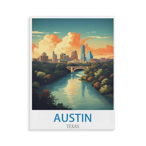 BEAYODKP Malen nach Zahlen Kits für Erwachsene und Kinder,Austin, Texas,DIY Digitales Ölgemälde Geschenk-Kits Vorgedruckte Leinwand Kunst Dekoration(30x40cm-N91 von BEAYODKP