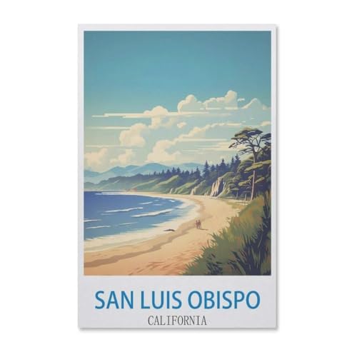 BEAYODKP Malen nach Zahlen Kits für Erwachsene und Kinder，San Luis Obispo, Kalifornien，DIY Digitales Ölgemälde Geschenk-Kits Vorgedruckte Leinwand Kunst Dekoration（50x60cm）-F51 von BEAYODKP