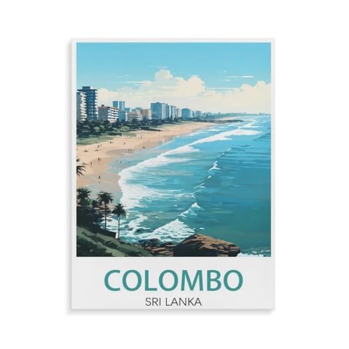 BEAYODKP Malen nach Zahlen Kits für Erwachsene und Kinder,Sri Lanka Colombo, Küste,DIY Digitales Ölgemälde Geschenk-Kits Vorgedruckte Leinwand Kunst Dekoration(30x40cm-O71 von BEAYODKP