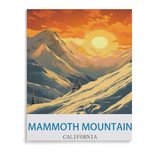 BEAYODKP Mammoth Mountain Kalifornien,Malen nach Zahlen Set für Erwachsene Kinder Anfänger selber auf Leinwand malen nach Zahlen zur Heimdekoration(30x40cm-L20 von BEAYODKP