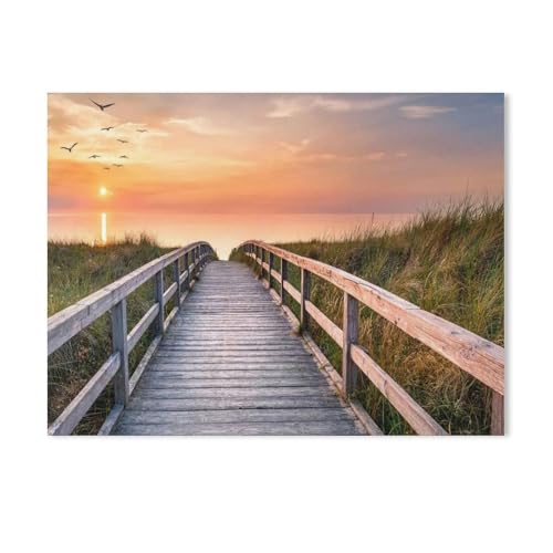 BEAYODKP Sonnenuntergang über den Dünen am Strand von Sylt,Malen Nach Zahlen-Ölgemälde Geschenk Für Erwachsene Kinder Malen Nach Zahlen Kits Home Haus Dekor（50x60cm） 19.6x23.6 Zoll-77 von BEAYODKP