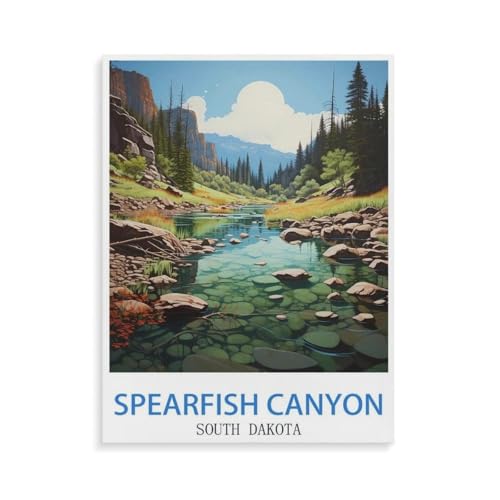 BEAYODKP Spearfish Canyon South Dakota,Malen nach Zahlen Set für Erwachsene Kinder Anfänger selber auf Leinwand malen nach Zahlen zur Heimdekoration(40x50cm-O100 von BEAYODKP