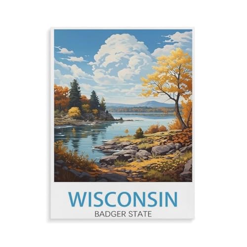 BEAYODKP Wisconsin Badger State,Malen Nach Zahlen-Ölgemälde Geschenk Für Erwachsene Kinder Malen Nach Zahlen Kits Home Haus Dekor(20x30cm-N97 von BEAYODKP