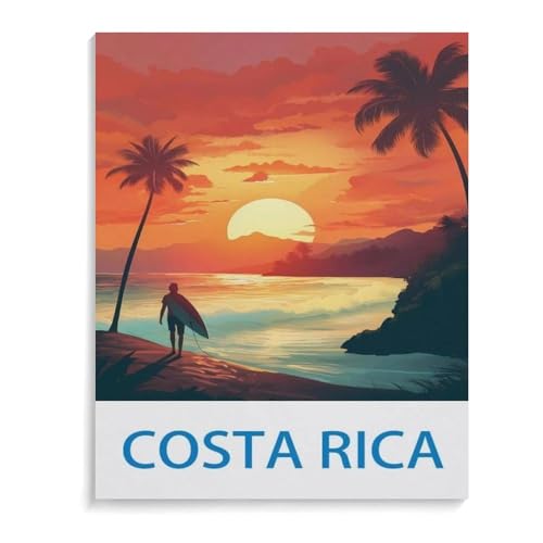 BEAYODKP nach Zahlen für Erwachsene,Costa Rica,DIY Ölgemälde Kits Malen nach Zahlen Zeichnen auf Leinwand Kunst Wohnkultur Geschenke(40x50cm-L88 von BEAYODKP