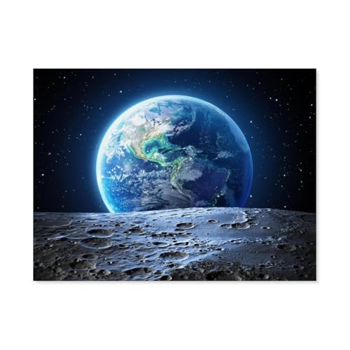 DIY Malen nach Zahlen，Universum-Planet-Erde-Landschaft，diy malen nach zahlen erwachsene landsch Mit Pinsel und Acrylfarbe Erwachsenenfarbe nach Zahlen Kits Kunst（50x60cm）19.6x23.6 pouces-J74 von BEAYODKP