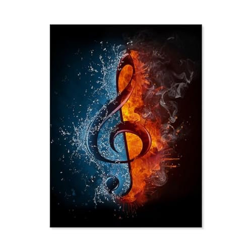 Malen Nach Zahlen ，Die abstrakte Musik von Wasser und Feuer Note，Malen Nach Zahlen Mit Pinseln und Acrylfarbe,DIY Set Basteln Erwachsene mit Pinseln und Acrylfarben für Home Decor（50x60cm）-H7 von BEAYODKP