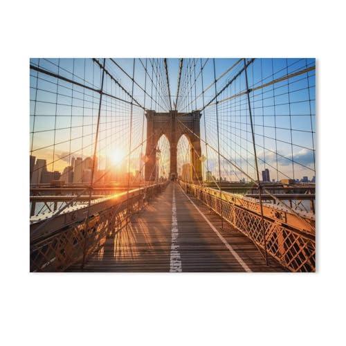 Malen nach Zahlen,Abend auf der Brooklyn Bridge, New York City, USA,diy malen nach zahlen erwachsene landsch Mit Pinsel und Acrylfarbe Kits Theme Digital Home Wall Artwork（40x50cm）15.7x19.6 Zoll-626 von BEAYODKP