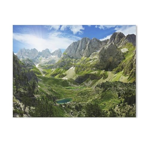 Malen nach Zahlen,Erstaunliche Aussicht auf Bergseen in den albanischen Alpen,diy malen nach zahlen erwachsene landsch Mit Pinsel und Acrylfarbe Kits Theme Digital Home Wall Artwork（50x60cm）-526 von BEAYODKP