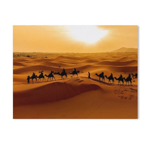 Malen nach Zahlen für Erwachsene Kinder,Kamelkarawane: Touristen erkunden die Wüste Sahara, Marokko,DIY Ölgemälde Digitales Malen nach Zahlen Kits auf Leinwand Dekoration Geschenk（30x40cm）-455 von BEAYODKP