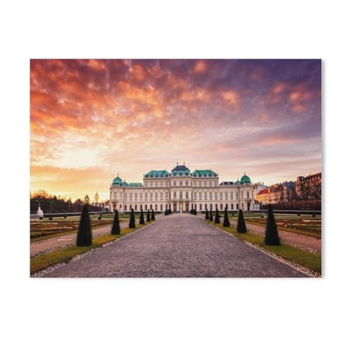 nach Zahlen für Erwachsene,Sonnenaufgang am Schloss Belvedere in Wien, Österreich,DIY Ölgemälde Kits Malen nach Zahlen Zeichnen auf Leinwand Kunst Wohnkultur Geschenke（40x50cm）15.7x19.6 Zoll-768 von BEAYODKP