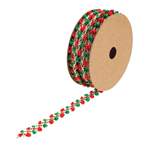 1 Rolle Fell Pom Weihnachtsband seidenband ribbon pailettenband ripsband Hochzeitskleidband selber machen pom pom trimmen selber machen Haarband handgefertigtes Band Polyester BEBEMOKO von BEBEMOKO