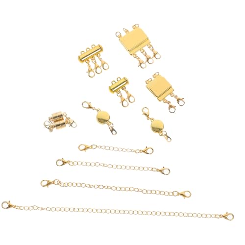 1 Set Halskette Magnetverschluss Halsketten Halskettenverschlüsse für Lagenlook Halskette Schichtverschluss für Schmuckherstellung Magnetische Halskettenverbinder Schicht-Halskettenverschluss Goldene von BEBEMOKO