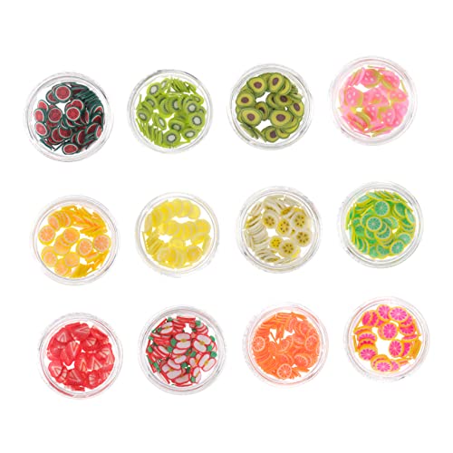 BEBEMOKO 1 Box 12 Farben Fruit Chip Nagel Pailletten Nail Art Epoxy Nail Art DIY von BEBEMOKO